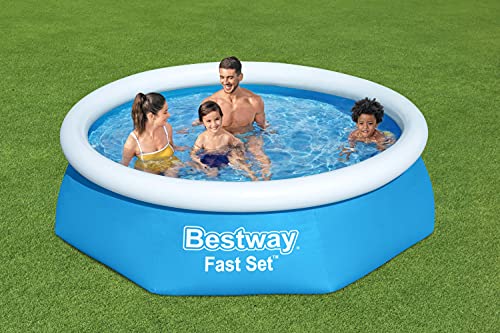 Bestway Fast Set Pool, Above Ground Swimming Pool for Kids and Adults, Outdoor Family Garden Pool, Inflatable Pool, 8ft