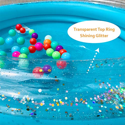 Amazon Brand - Umi Inflatable paddling pool, Kiddie Pool, 152cm Glitter Inflatable Swimming Pool, 5ft Durable Bling Paddling Pool, Ball Pit for Indoor or Outdoor