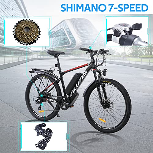 Hyuhome Electric Bicycles for Adults, Aluminum Alloy Ebike Bicycle Removable 36V/12.5Ah Lithium-Ion Battery Mountain Bike/Commute Ebike