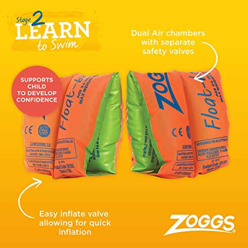 Zoggs Swimming Aid Children's Float Arm Bands - Orange, 6-12 Years, 25-50 kg