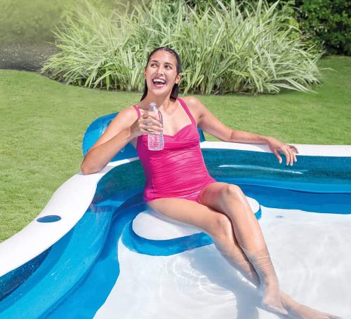 Paddling Pool for Kids - Inflatable Swimming Pool For Adults and Kids with Seats - Large Fun Lounger (229 x 229 x 66 cm)