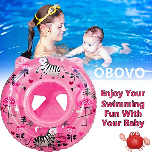 Baby Swimming Float, Inflatable Baby Swimming Ring with Seat Baby Float Ring for 3-36 Months Toddlers Kids Children （PINK）