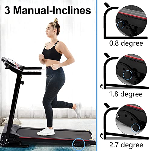 LIVSPO Folding Treadmill with Incline 2.5HP 12KM/H Electric Treadmill for Home Foldable Bluetooth Music Cup Holder Heart Rate Sensor Walking Running Machine for Indoor Home Gym Exercise Fitness…