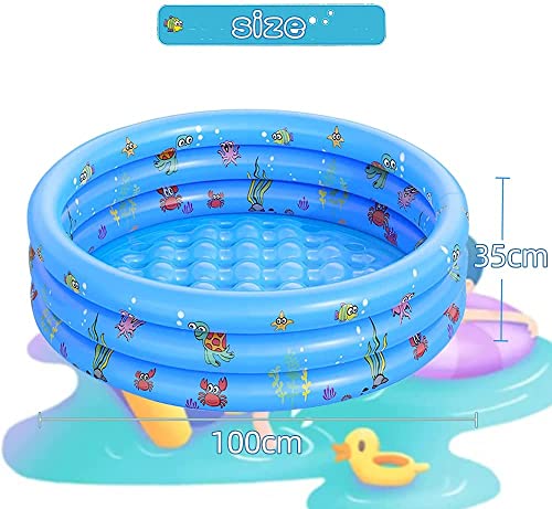 Paddling Pool for Kids, Inflatable Pool Swimming Pool for Kids Backyard Home Garden Summer Kids Paddling Pool Safety Non-Slip Outdoor Bathing Pool (100cm） (G80)