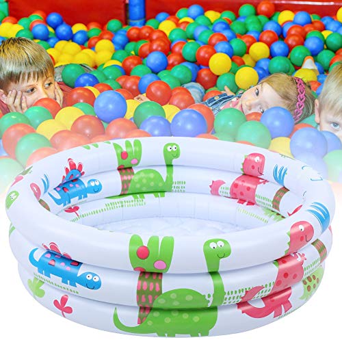 Paddling Pools for Kids Toddlers Inflatable Baby Bath Swimming Pool 60-90cm 3 Ring Paddling Pool with Inflatable Safety Bubble Floor Small Paddling Pool for Baby Toddlers Kids Garden（60cm）