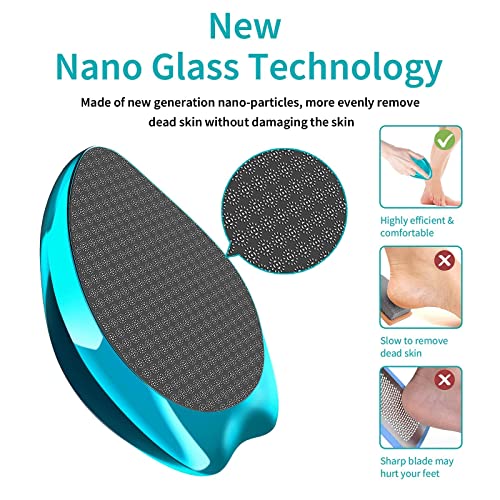 Foot File, Nano Glass Hard Skin Callus Remover, Foot Scraper Salon Home Pedicure Tool for Foot Beauty Care, Can Be Used on Both Wet/Dry Cracked Feet, Foot Rasp by AnjoCare