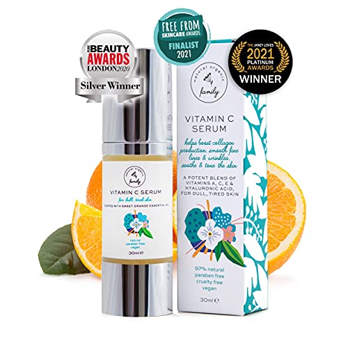 Vitamin C Serum for Face with Hyaluronic Acid, Aloe Vera, Retinol, and Vitamin E - Natural Skin Care for Beautiful and Healthy Skin - Brightening Serum for Dark Spots and Fine Lines