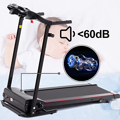 LIVSPO Folding Treadmill with Incline 2.5HP 12KM/H Electric Treadmill for Home Foldable Bluetooth Music Cup Holder Heart Rate Sensor Walking Running Machine for Indoor Home Gym Exercise Fitness…