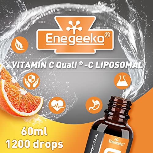 Liposomal Vitamin C 2000mg x 60ML with Quali®-C Vitamin C, Highest Bioavailability, Immune System Booster, Strong Collagen, Support Anti Aging Skin (Pack of 1)