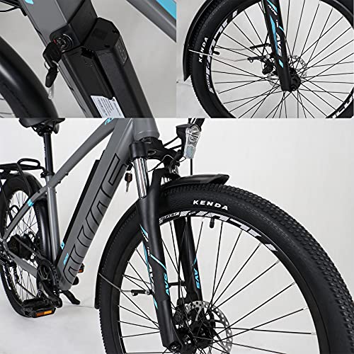 Hyuhome Electric Bikes for Adult Mens Women,27.5" Ebikes Bicycles Full Terrain 36V 12.5Ah Mountain E-MTB Bicycle,Shimano 7 Speed Transmission Gears Double Disc Brakes for Outdoor Commuter (820M)