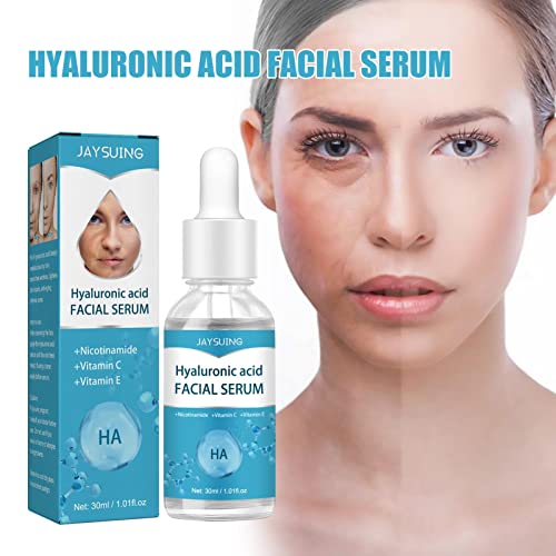 LOVOICE Hyaluronic Acid Face Serums,30ml Hyaluronic Acid Serums with Vitamin C,Oil Control Anti-Aging Skin Face Care,Skin Moisturizing Whitening Facial Essence