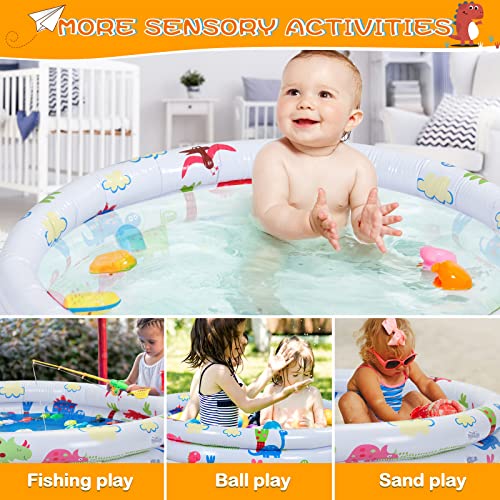 Paddling Pools for Kids, Baby Inflatable Swimming Pool with 3 Ring Inflatable Safety Bubble Bottom, Portable Inflatable Paddling Pools Indoor Outdoor Water Play Swimming Pool for Girls Boys Garden