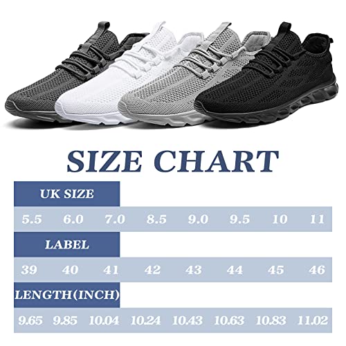 Linenghs Mens Trainers Running Shoes Lightweight Gym Trainers Summer Tennis Sports Shoes Fitness Outdoor Sneakers Black 8