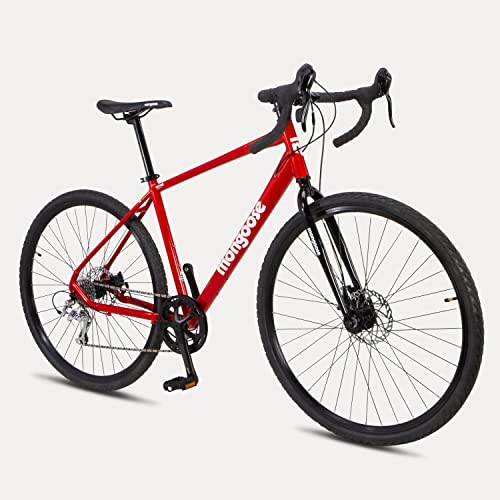 Mongoose Define PRO Adult Gravel Road Bike, 10 Speed, Disc Brake, 19-Inch Alloy Frame, 700C Tyres, Red