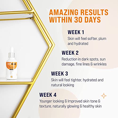 SKINSHINE 𝗪𝗜𝗡𝗡𝗘𝗥 𝟮𝟬𝟮1* - NEW Ultra Vitamin C Booster Face Serum with Hyaluronic Acid & Collagen - UK Made - Remove Acne Scars, Wrinkles, Blemishes & Signs of Ageing - For Women & Men