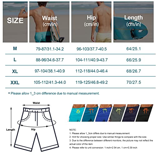 RITOSTA Swimming Shorts Men Swimming Trunks Swim Shorts Board Shorts Summer Beach Swimwear Casual Pants Quick Dry Mesh Lining with Pockets (Blue Peacock,XL)