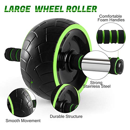 Odoland 6 in 1 Ab Wheel Roller Set Include 2 Pushup Handles, 2 Gliding Discs, 2 Grips, Jump Rope and Knee Mat - Abdominal Exercise Kit Core Abs Trainer For Lose Weight Fitness Work Out at Home, Gym