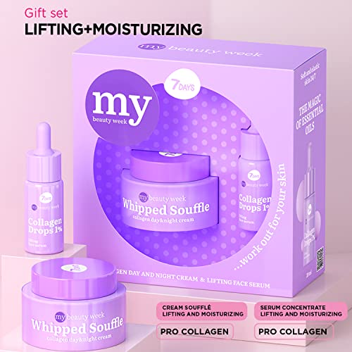 7DAYS Face Cream and Serum | Skincare Gift Set with Collagen Cream & Anti Aging Facial Serum | Korean Skin Care Beauty Box | Moisturising Pamper Kit | Birthday & Valentine's Day Gift for Women, Her