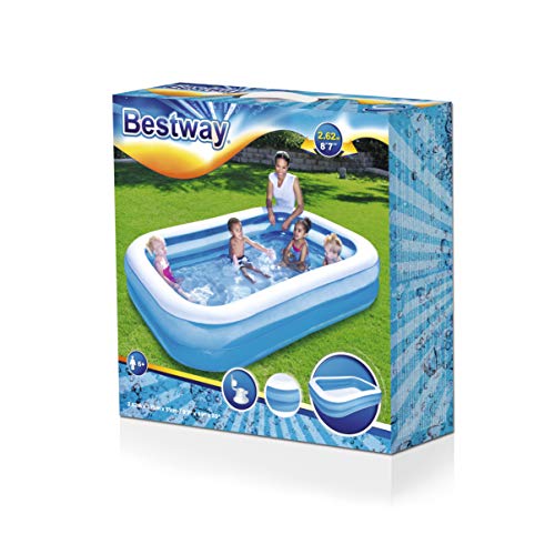 Bestway Family Pool, rectangular pool for children, easy to assemble, blue, 262 x 175 x 51 cm