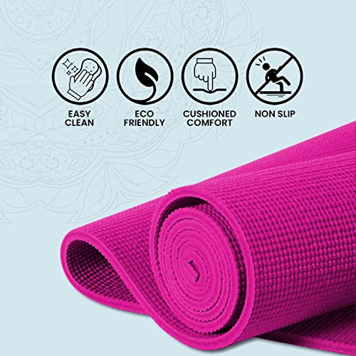 Xn8 Sports Yoga Mat, Non Slip Exercise mat, 6mm Thick Workout Mat, Best for Pilates Gymnastics Gym Meditation & Stretching, Lightweight with Carry Strap for Travel & Outdoor Men & Women