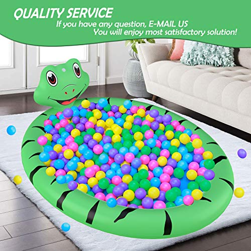 Baby Pool, Frog Pddling Pools with Splash Sprinkler, Inflatable Kids Swimming Pool 67’’X51'' Indoor& Outdoor Water Game Play Center for Boys Girls