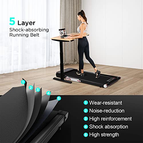 Tvdugim Folding Treadmill for Home,2.5HP Under Desk Treadmill,Widened Running Belt,Non-Assembly, 1-12KM/H, Walking and Running Machine for Home