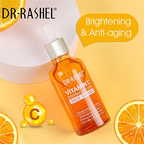 DR RASHEL Vitamin C Face Serum, Brightening & Anti-aging Facial Serum, Vitamin C Serum for Face with Hyaluronic Acid, Organic Vitamin C Serum for Face Dark Spots, Even Skin Tone, Lines & Wrinkles (1)