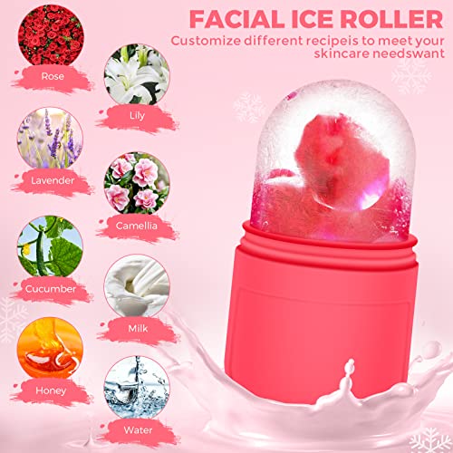 Ice Face Roller with Gua Sha Tool for Face,Ice Cube Tray for Face Ice Roller and Eyes Skincare Facial Beauty Ice Roller Skin Care Tools for Brighten Lubricate Shrink Pores Remove Fine Lines