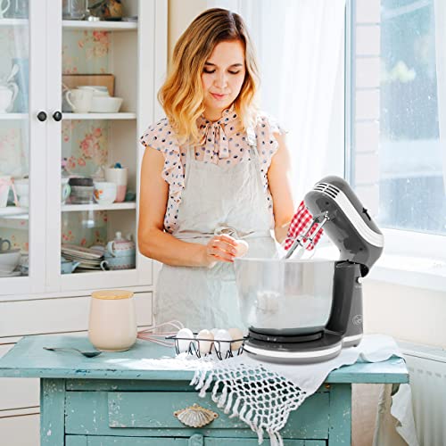 Quest Stand Mixers / 6 Speeds / 3L and 5L Sizes / Stainless Steel Bowl / Accessories Included / Ideal for Baking (3L, Grey)