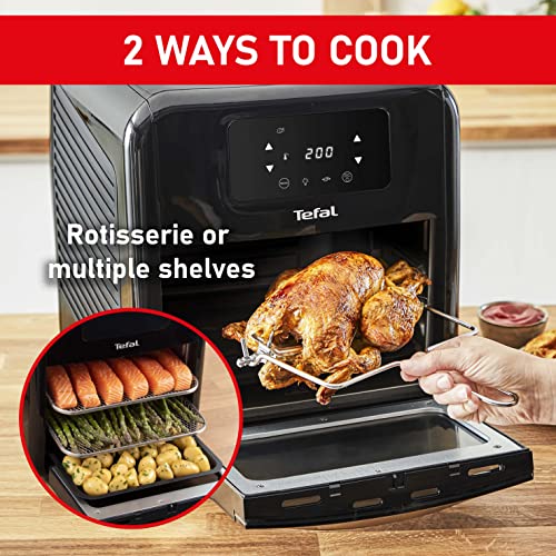 Tefal Easy Fry 9-in-1, 11L Air Fryer Oven, Grill and Rotisserie 8 Programs inc Dehydrate, Roast, Bake and Toast Black FW501, 2000 W