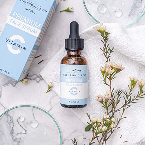 Natural Vitamin C Serum for Face- with Hyaluronic Acid, Ferulic Acid, Vitamin E - Premium Anti Aging & Anti Wrinkle Serum with Antioxidant Benefits