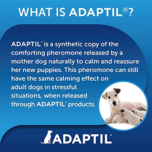 ADAPTIL Calm Home Diffuser with 30 day refill - comfort, calming & anxious dog, anti-stress, White, 48 ml (Pack of 1)