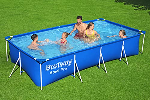 Bestway 56405 Steel Pro Family Pool - Steel Frame Swimming Pool - Blue, 400 x 211 x 81 cm