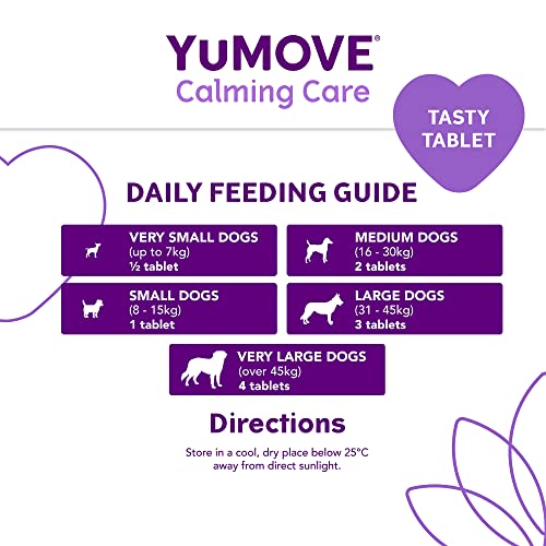 YuMOVE Calming Care for Adult Dogs | Previously YuCALM Dog | Calming Supplement for Dogs who are Stressed or Nervous |60 tablets | Packaging may vary