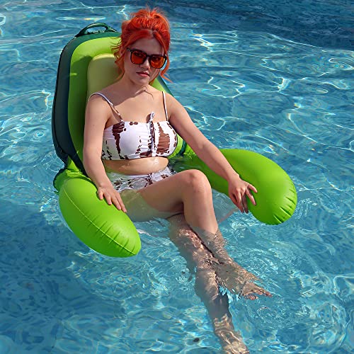 New Pool Lounge Chair, Inflatable Floating Hammock Chairs, Swimming Pool Water Floating Chair, Inflatable Avocado Float for Outdoor, Beach, Pool, Lake