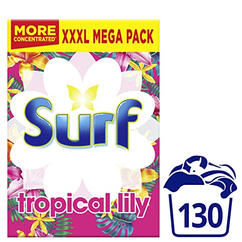 Surf Tropical Lily for fabric care Laundry Powder for brilliantly clean laundry every time 6.5 kg 130 washes (Packing may vary)