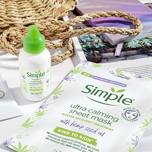 Simple Calming Moisturiser with organic hemp seed oil Skin Cream skincare for sensitive skin 50 ml