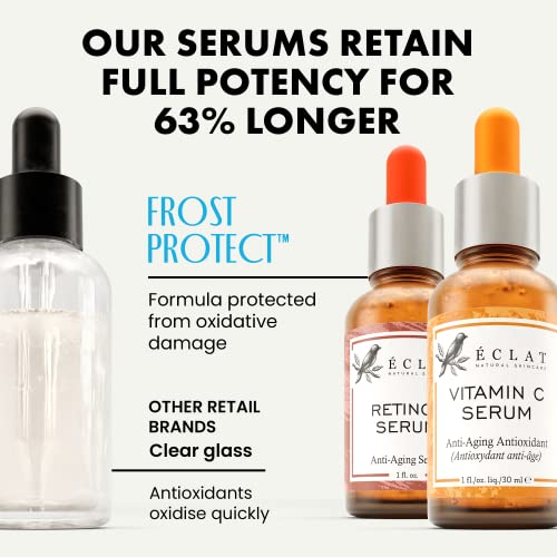 𝗪𝗜𝗡𝗡𝗘𝗥 𝟮𝟬𝟮𝟯* Retinol Serum & Vitamin C Serum, Skin Serum w/Hyaluronic Acid, Aloe Vera, & Jojoba Oil - Anti Aging Serum for Face - Helps to Reduce Fine Lines, Wrinkles and Acne Scar, 30ml x2