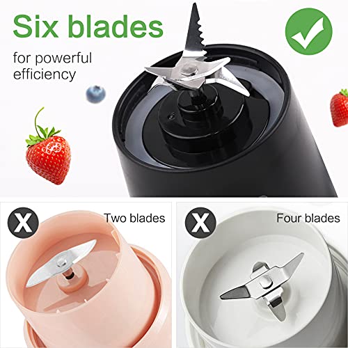 Portable Blender for Shakes and Smoothies: Personal Size Single Serve Travel Fruit Juicer Mixer Cup with Rechargeable USB Small Electric Individual Mini Blender for Juice Baby Food Gym Travel