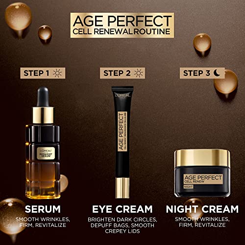 L'Oreal Paris Midnight Serum Cell Renew, Age Perfect Anti-Oxidant Recovery Complex Night Serum For Anti- Wrinkle, Firmness And Radiance, 30ml