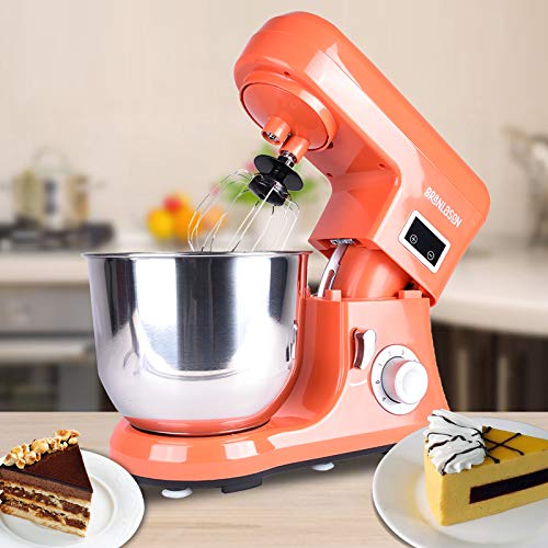 Branlason Stand Mixer 1300w Dough Machine Multifunction kitchen Food Mixer 5L Electric Cake Mixer with Bowl, Beater, Hook, Whisk Food Blender with Pulse Function and Turbo Speed Control (Red 1)