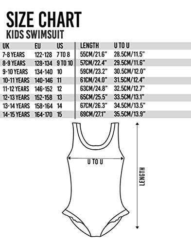 Friends Swimsuit for Girls | Kids F.R.I.E.N.D.S Black Swimming Costume | Cityscape Logo Children's Swimwear Suit with Zip | All in One Swimwear TV Show Gift