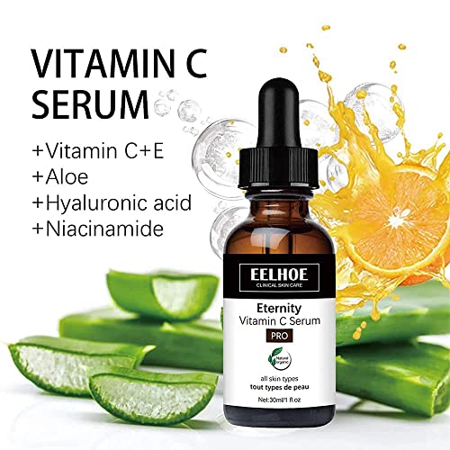 Eelhoe Eternity Vitamin C Serum, Vitamin C Serum for Face with Hyaluronic Acid, Eelhoe Eternity Dark Spot Corrector Remover, Anti-Aging Whitening Essence Face for Women and Men (1pcs)