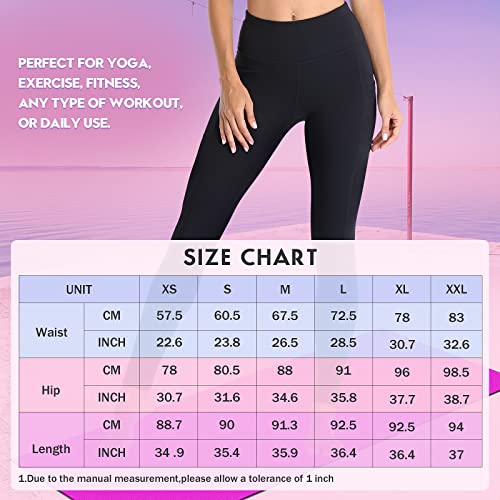 GIMDUMASA Yoga Pants with Pockets, Tummy Control, Workout Running Leggings with Pockets for Women GI188 Black