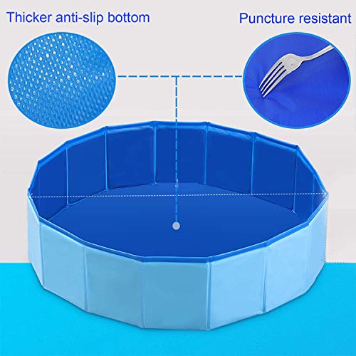 Foldable Dog Swimming Pool Folding Pet Bath Pool Collapsible Cat Bathtub Portable PVC Kiddie Pool Spa Bathing Wash Tub Water Pond Pool Toddler Baby Bath Kids Play Pool (Small: 80 x 20cm)