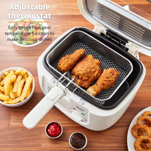 Swan SD6080N 2.5 Litre Deep Fat Fryer with Viewing Window, Easy Clean, Adjustable temperature control, 1800 W, White