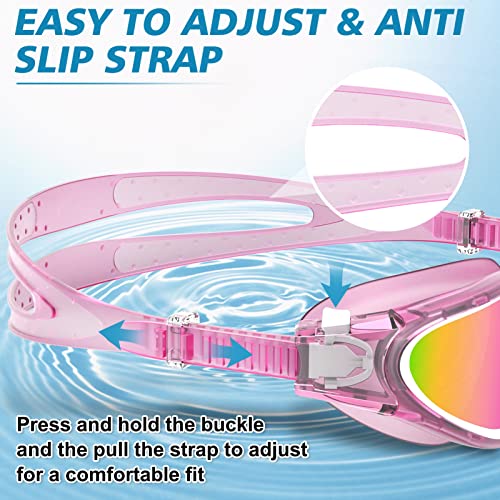 HotSrace Swimming Goggles 4 Mirrored Pink