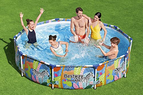 BESTWAY SAFARI SWIMMING POOL 305 cm 10FT Garden Round Frame Above Ground Pool Steel Pro