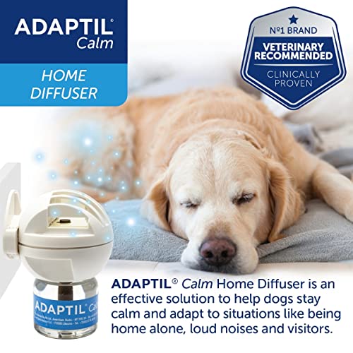 ADAPTIL Calm Home Diffuser with 30 day refill - comfort, calming & anxious dog, anti-stress, White, 48 ml (Pack of 1)