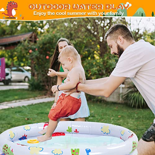 Paddling Pools for Kids, Baby Inflatable Swimming Pool with 3 Ring Inflatable Safety Bubble Bottom, Portable Inflatable Paddling Pools Indoor Outdoor Water Play Swimming Pool for Girls Boys Garden